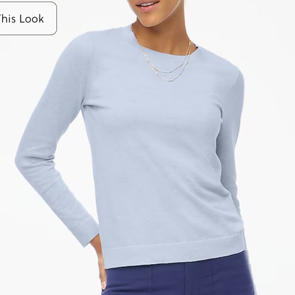 J crew heather sky Cotton Teddie sweater